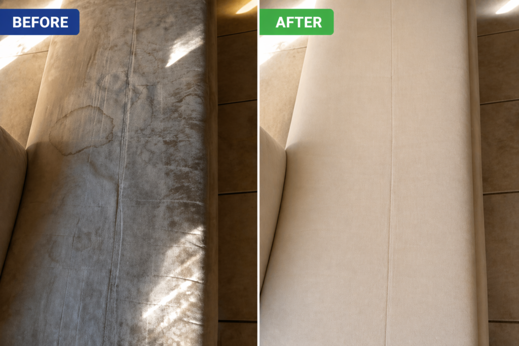 Kwik Dry Upholstery Cleaning Before and After 1